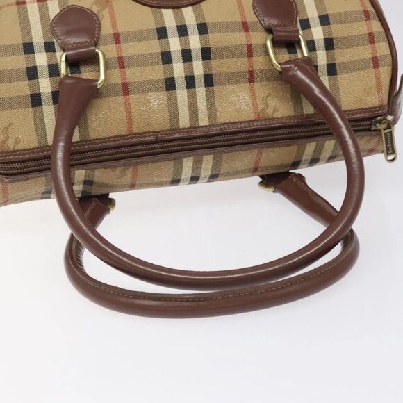 Burberrys Nova Check Boston Bag PVC Beige Auth - Picture 7 of 16